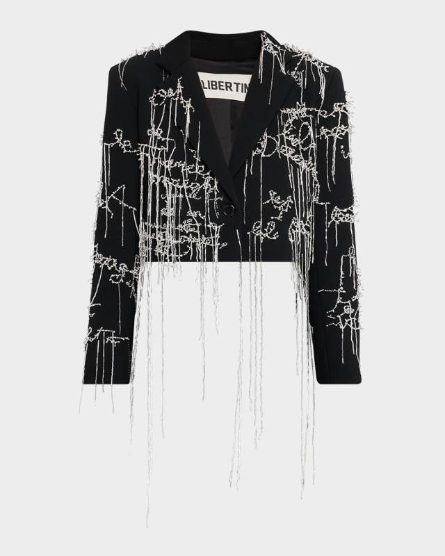 Margaret Miro Letter Embellished Crop Jacket